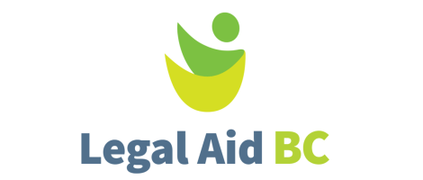 Logo with two swoops and a circle, to represent a person, and "Legal Aid BC."