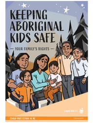 Thumbnail of the booklet cover illustrated with an Indigenous family of two children, two parents, and two grandparents with trees and stars in the background.