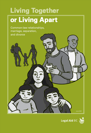 Front cover of booklet with illustrations of various families: a mother and two sons, a same-sex couple, and parents with a baby and a young child.
