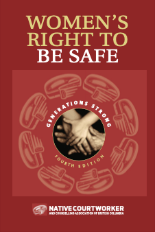 Front cover of the booklet with an Indigenous-style graphic repeated around a photo of three hands on top of each other representing three generations.