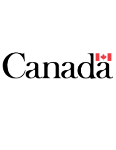 Logo with the word "Canada" and a small Canadian flag above the last "a."