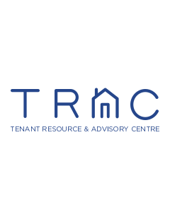 Organization logo of "TRAC" with the "A" shaped like a house.