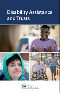 Thumbnail of the cover, with the title, illustrated with photos. Two are young men smiling, the other is a woman in a wheelchair with a woman jogging.
