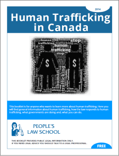 Thumbnail of the cover, with the title, logo, and an illustration of silhouettes of a man and woman surrounded by the words “stop human trafficking.”